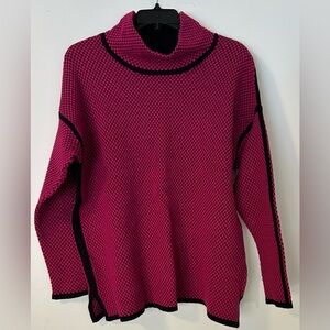 Joseph Ribkoff Fuchsia Sweater with Black Accents